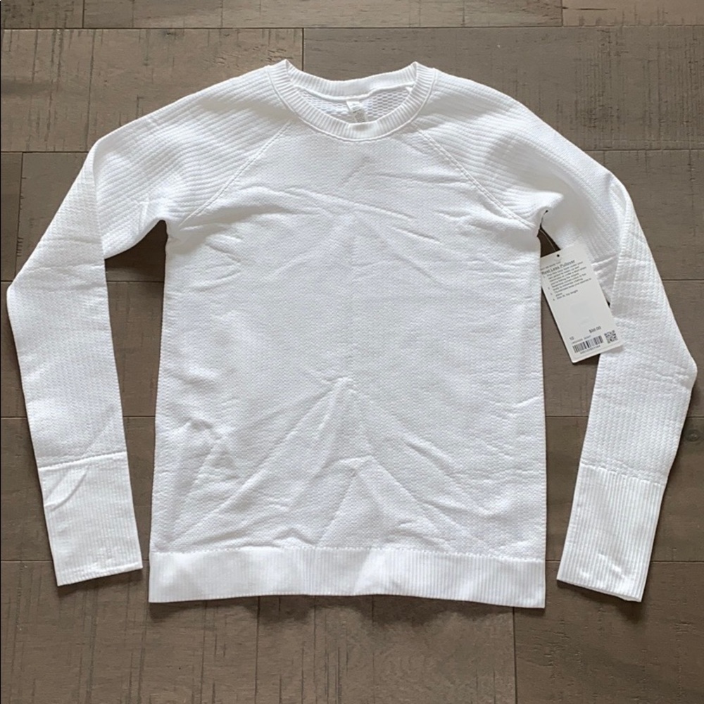 White Lululemon Rest Less Pullover Bubble Dot